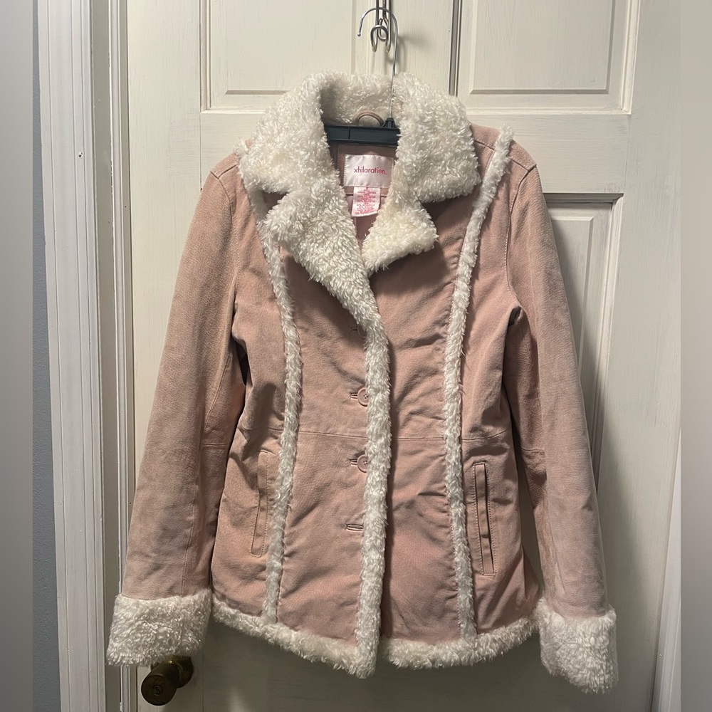 Xhilaration suede and faux fur coat
